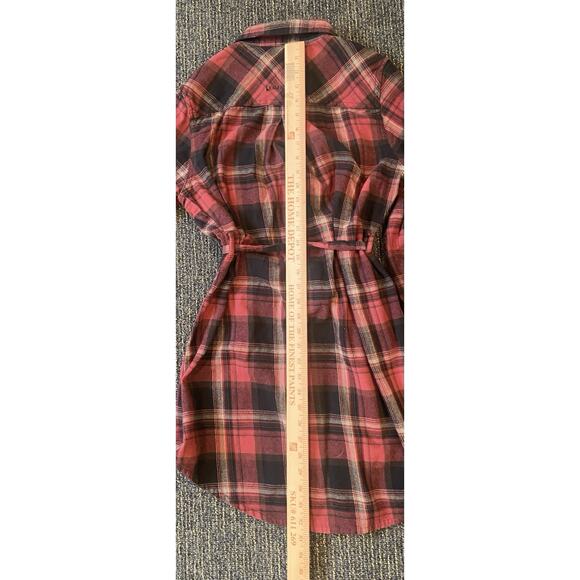 Legendary Whitetails WOMEN'S COTTAGE ESCAPE FLANNEL SHIRT FOREST PLAID L W/belt - Picture 5 of 6